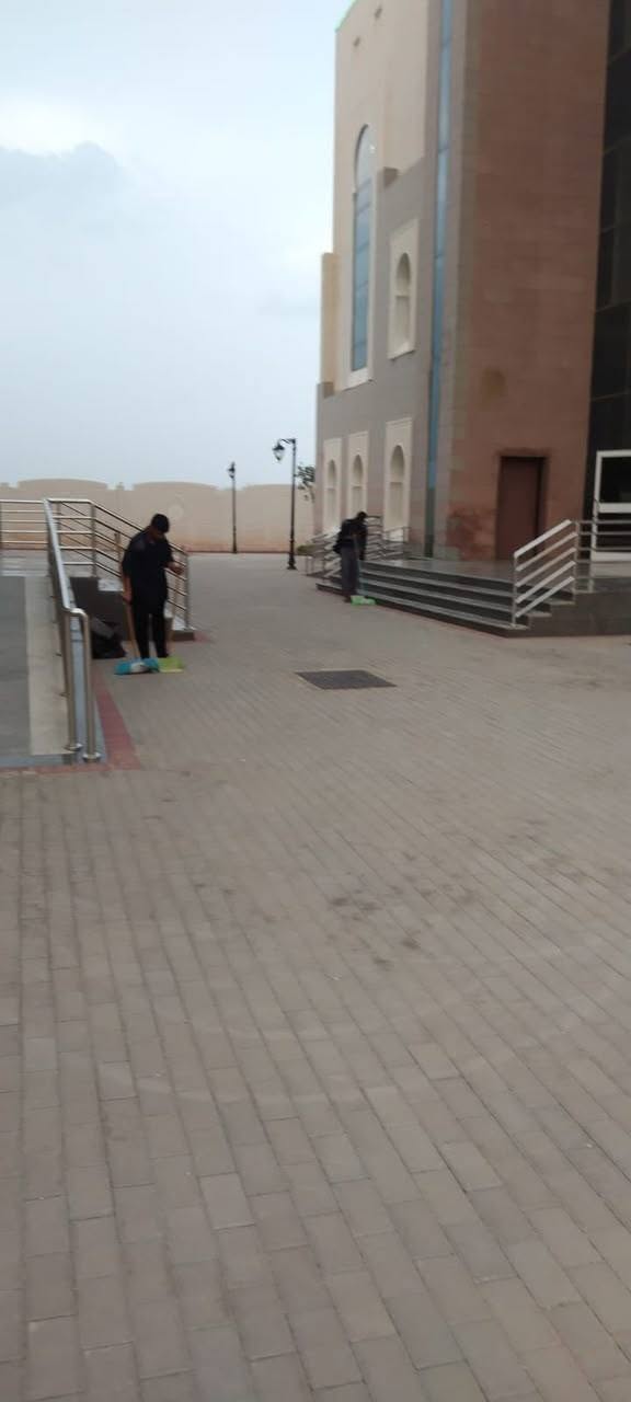 Exterior building-area cleaning