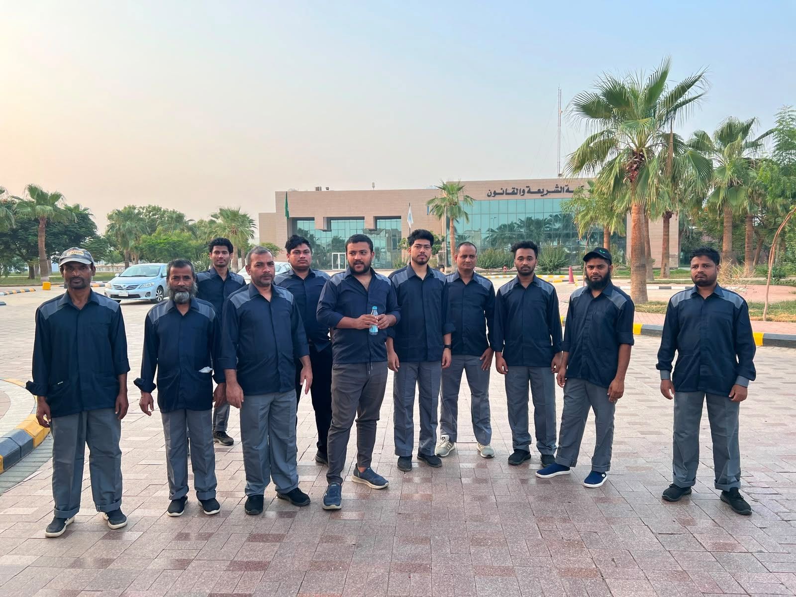 Cleaning team at a facility project